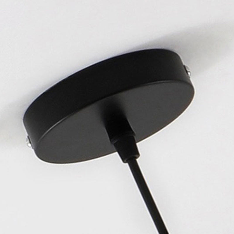 Zeitgenössische Nordische Drum Eisen Glas 1-Licht Pendelleuchte Für Wohnzimmer 