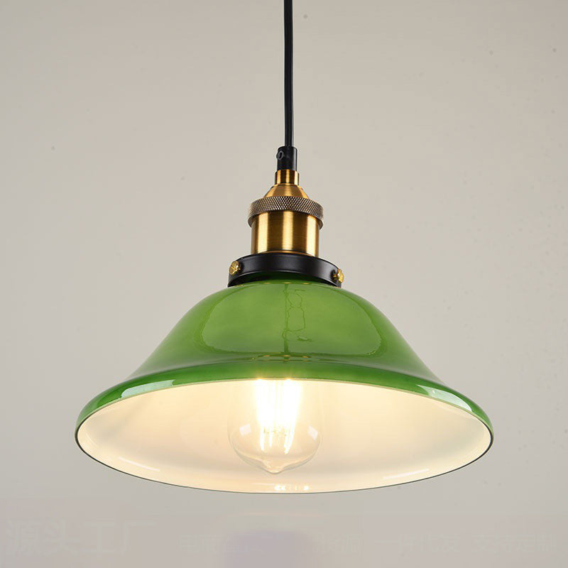 Zeitgenössische Nordische Drum Eisen Glas 1-Licht Pendelleuchte Für Wohnzimmer 