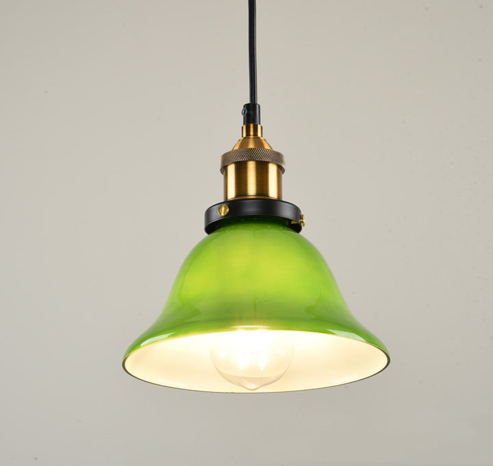 Contemporary Nordic Drum Iron Glass 1-Light Pendant Light For Living Room