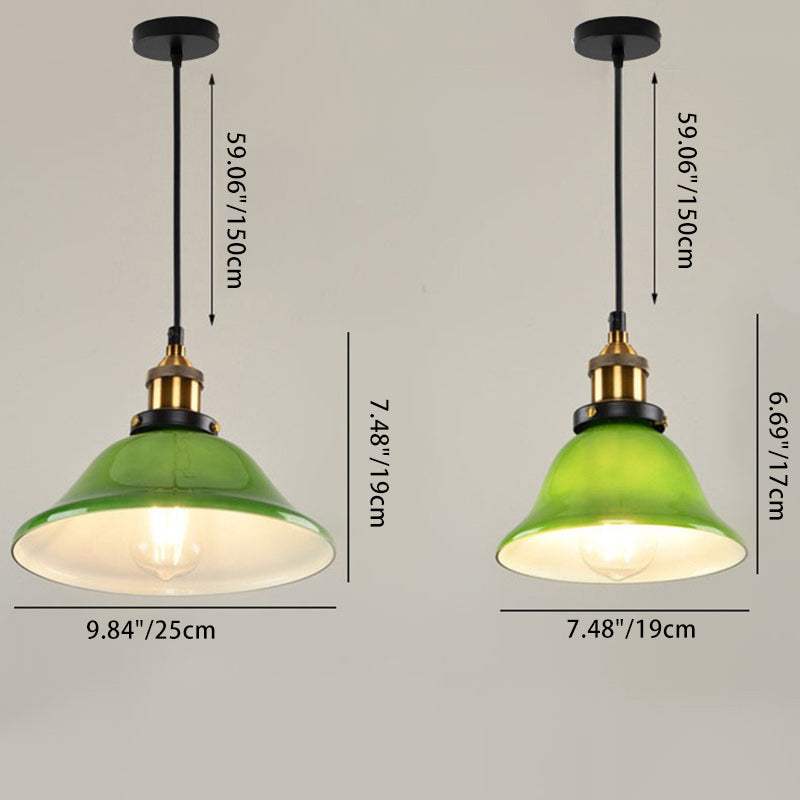 Contemporary Nordic Drum Iron Glass 1-Light Pendant Light For Living Room