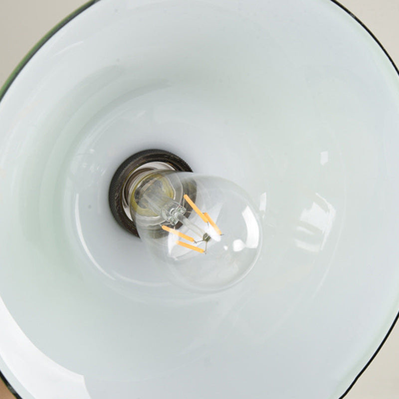 Zeitgenössische Nordische Drum Eisen Glas 1-Licht Pendelleuchte Für Wohnzimmer 