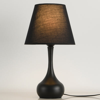 Zeitgenössische nordische Trommel Eisen Stoff 1-Licht Tischlampe für das Wohnzimmer 