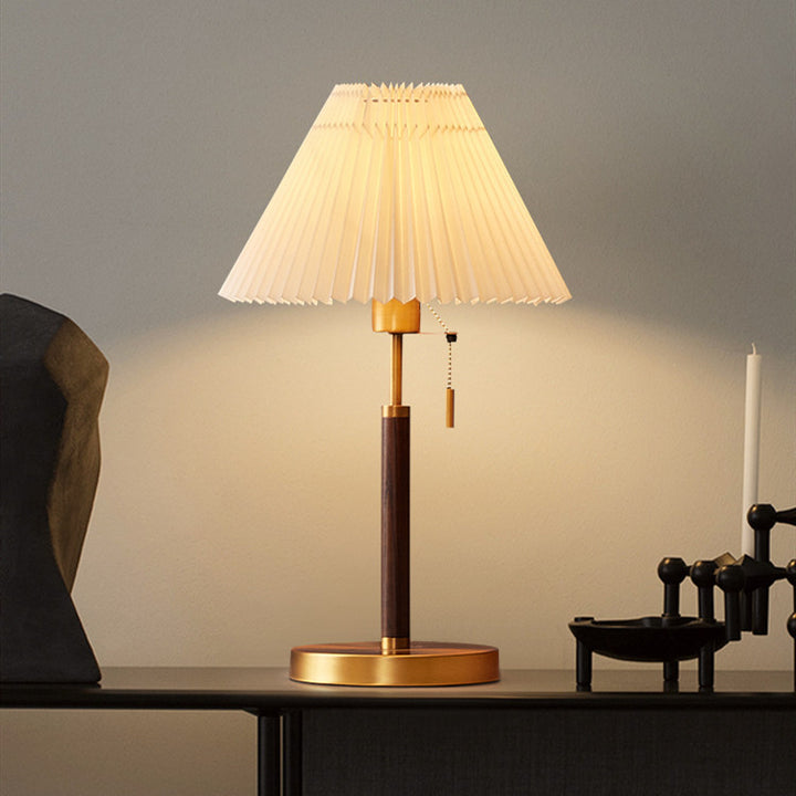 Traditionelle Vintage-Trommel-Eisenstoff 1-Licht-Tischlampe für Wohnzimmer 