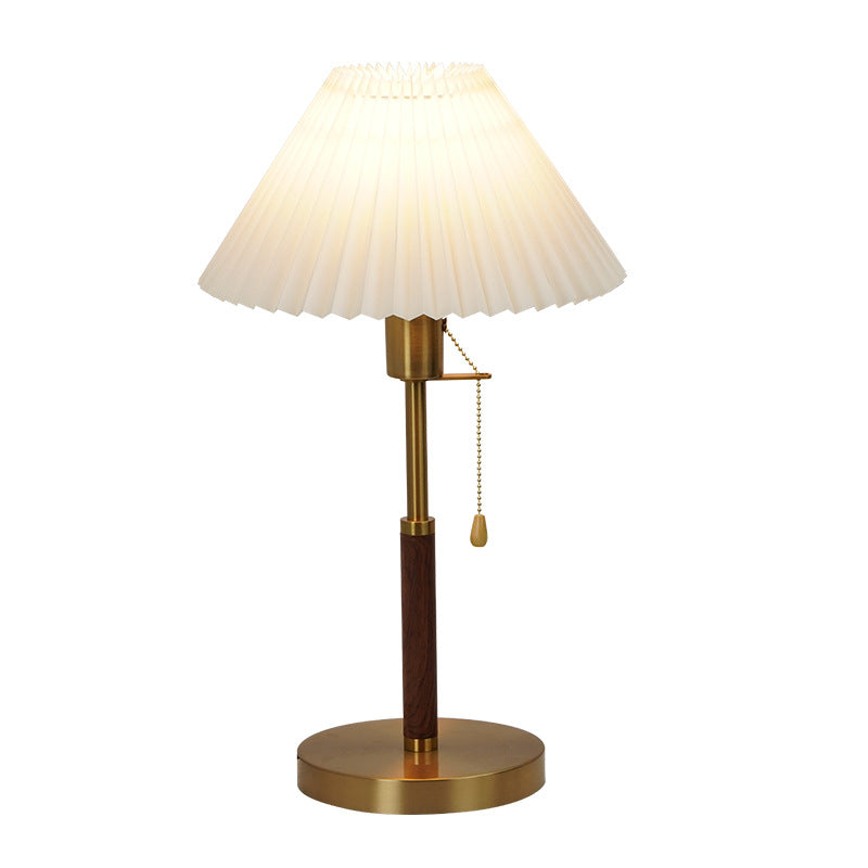 Traditionelle Vintage-Trommel-Eisenstoff 1-Licht-Tischlampe für Wohnzimmer 