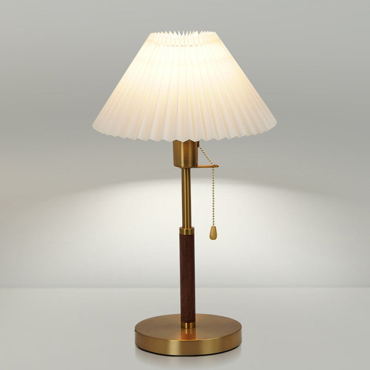 Traditionelle Vintage-Trommel-Eisenstoff 1-Licht-Tischlampe für Wohnzimmer 