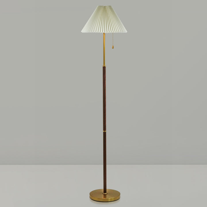 Lámpara de pie de tambor vintage tradicional de hierro con tela de 1 luz para sala de estar 