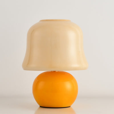 Zeitgenössische kreative Trommelkeramik Glas 1-Licht Tischlampe für das Wohnzimmer 
