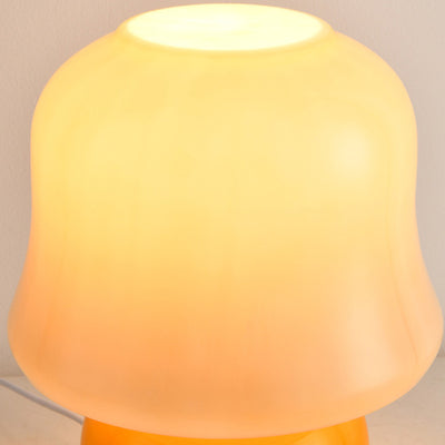 Zeitgenössische kreative Trommelkeramik Glas 1-Licht Tischlampe für das Wohnzimmer 