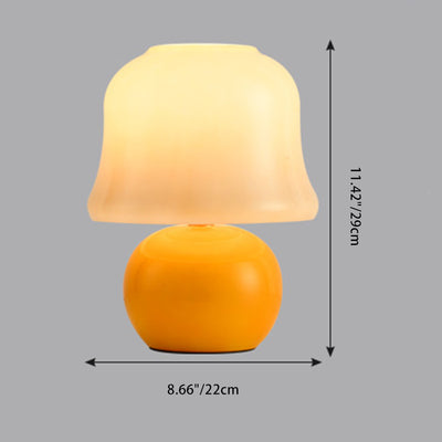 Zeitgenössische kreative Trommelkeramik Glas 1-Licht Tischlampe für das Wohnzimmer 