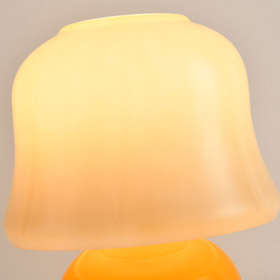Zeitgenössische kreative Trommelkeramik Glas 1-Licht Tischlampe für das Wohnzimmer 