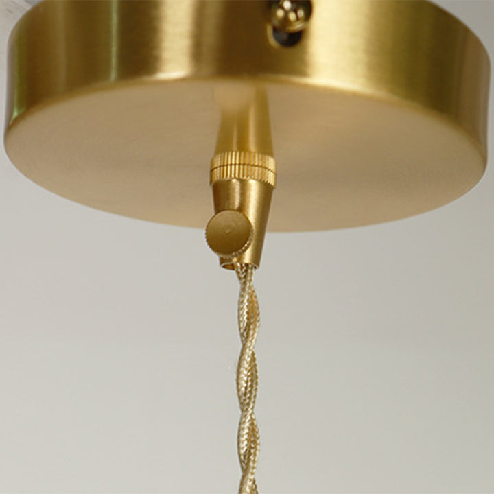 Suspension Luminaire en Verre de Cuivre en Dôme Japonais Traditionnel à 1 Lumière pour Salon 