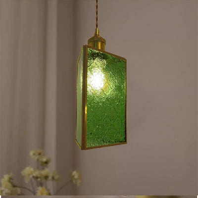 ضوء قلادة زجاج نحاسي تقليدي على شكل قبة بلمبة واحدة لغرفة المعيشة 