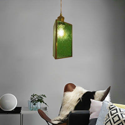 ضوء قلادة زجاج نحاسي تقليدي على شكل قبة بلمبة واحدة لغرفة المعيشة 