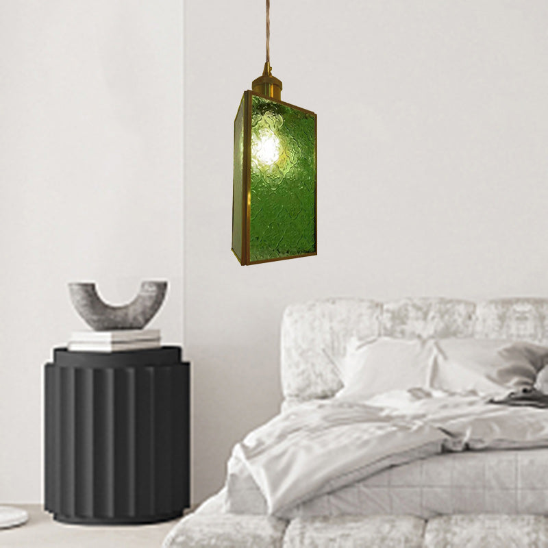 ضوء قلادة زجاج نحاسي تقليدي على شكل قبة بلمبة واحدة لغرفة المعيشة 