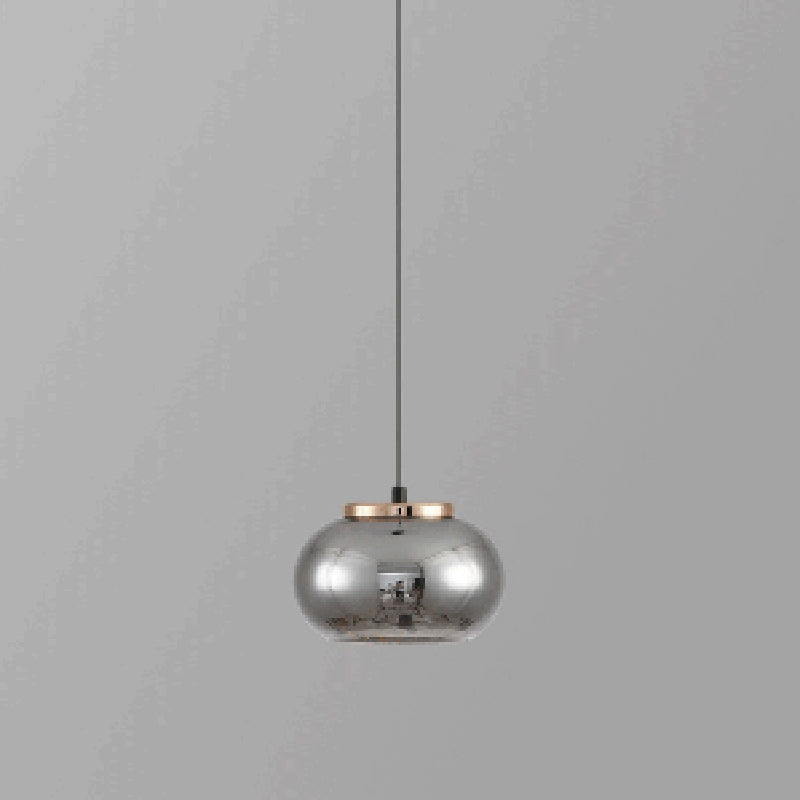 Moderne minimalistische runde Eisen-Glas-Acryl-LED-Pendelleuchte für das Wohnzimmer 