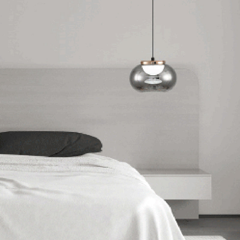 Moderne minimalistische runde Eisen-Glas-Acryl-LED-Pendelleuchte für das Wohnzimmer 