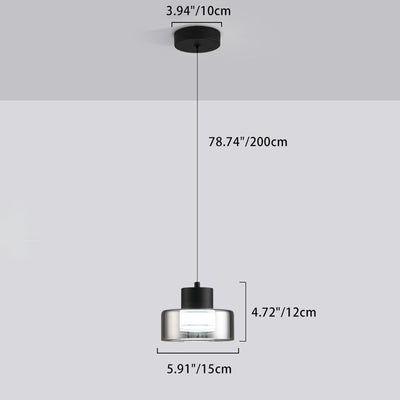 Moderne minimalistische runde Eisen-Glas-Acryl-LED-Pendelleuchte für das Wohnzimmer 