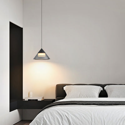 Moderne minimalistische runde Eisen-Glas-Acryl-LED-Pendelleuchte für das Wohnzimmer 