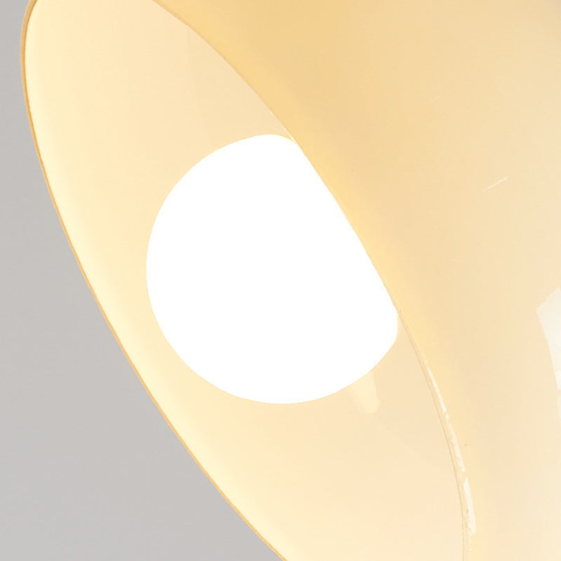 Contemporary Nordic Round Wood Glass 1-Light Pendant Light For Living Room