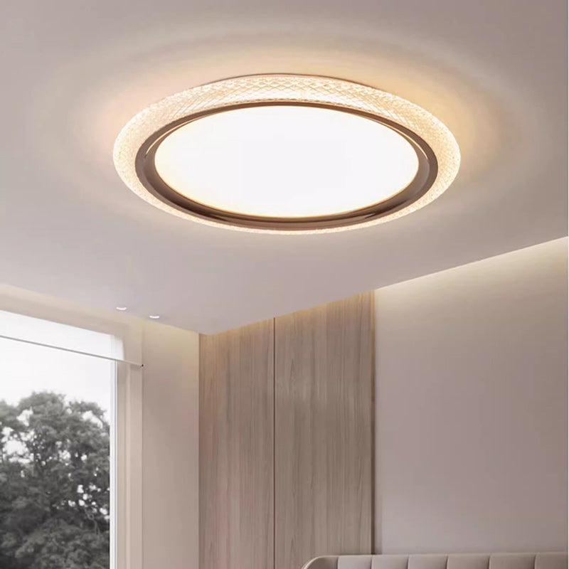 Zeitgenössische Einfachheit Runde Aluminium Eisen Acryl LED Deckenleuchte für Esszimmer 