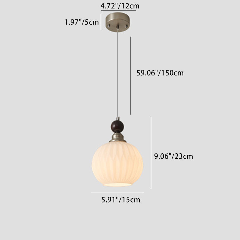Lustre Suspendu Traditionnel Vintage Ovale en Fer, Bois et Verre 1/3 Lumières pour Salon 