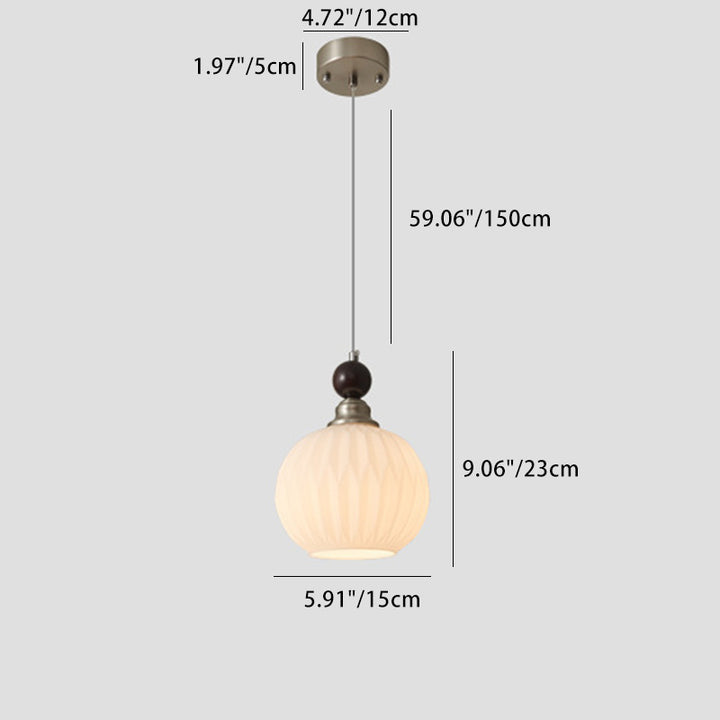 Lustre Suspendu Traditionnel Vintage Ovale en Fer, Bois et Verre 1/3 Lumières pour Salon 