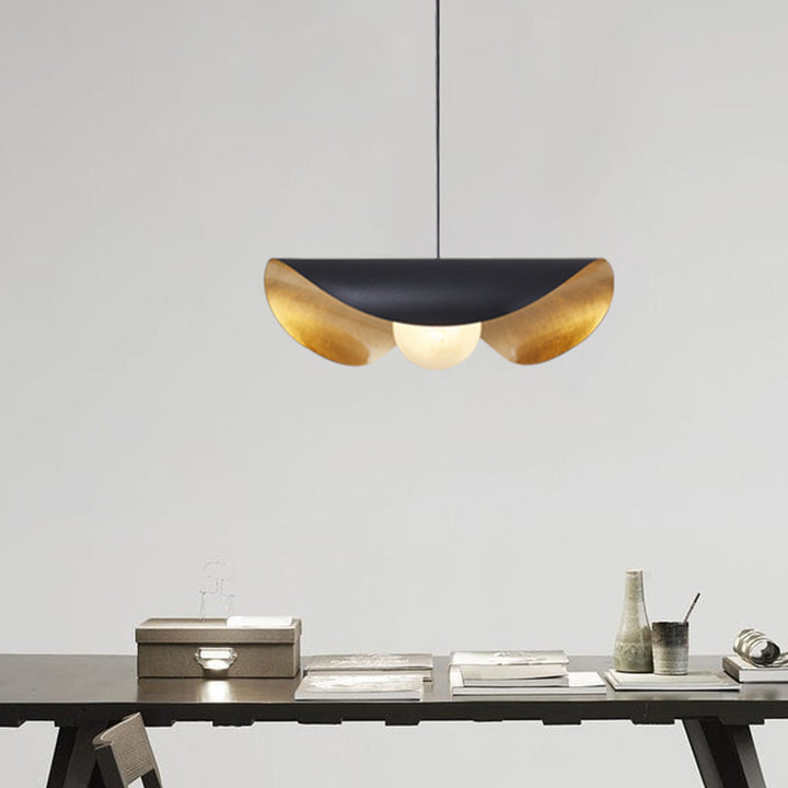 Suspension Luminaire en Verre et Fer Courbé Scandinave Contemporain à 1 Lumière pour Salon 