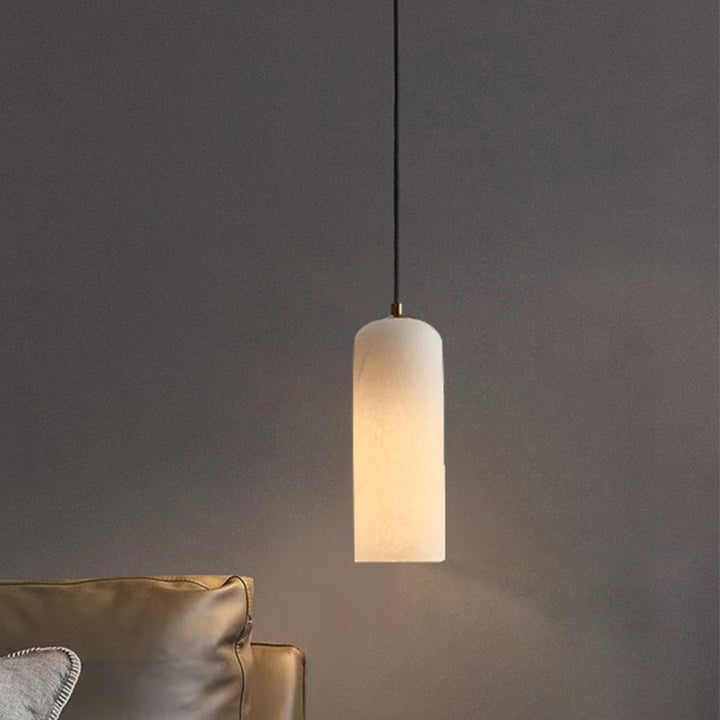 Zeitgenössische Luxus Säulenstein Glas LED Pendelleuchte für Wohnzimmer 
