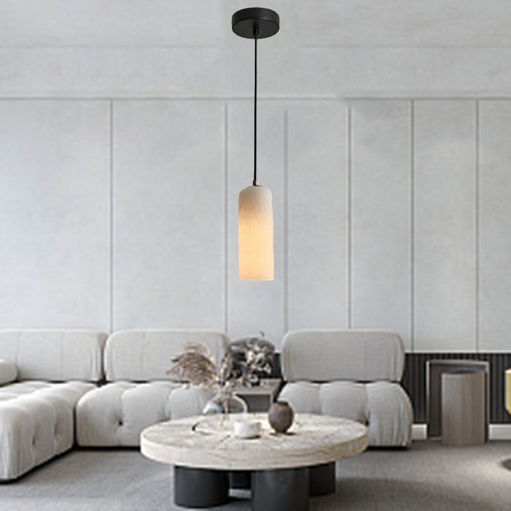 Zeitgenössische Luxus Säulenstein Glas LED Pendelleuchte für Wohnzimmer 