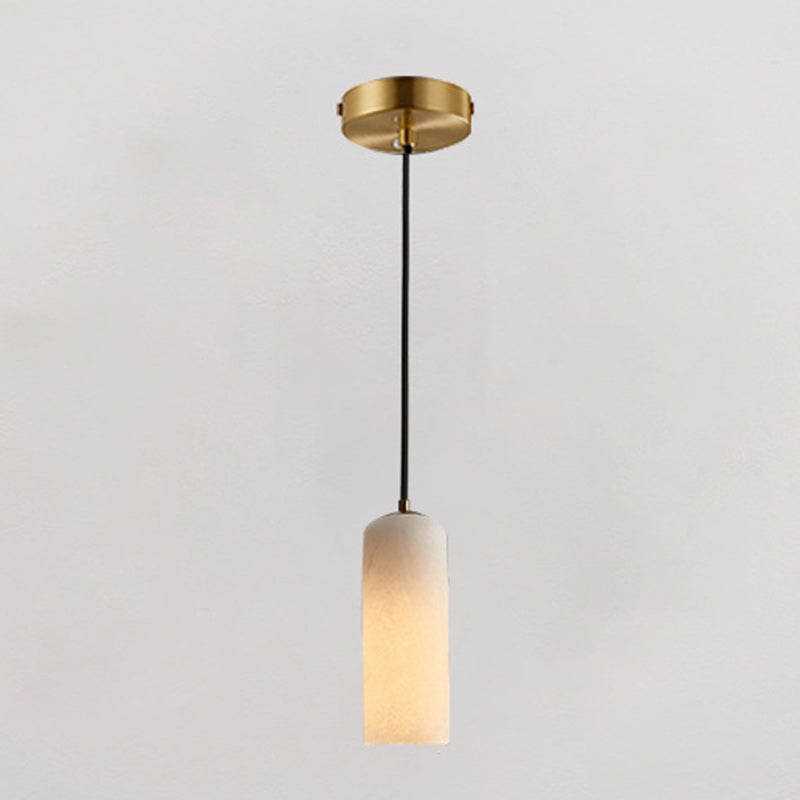 Zeitgenössische Luxus Säulenstein Glas LED Pendelleuchte für Wohnzimmer 