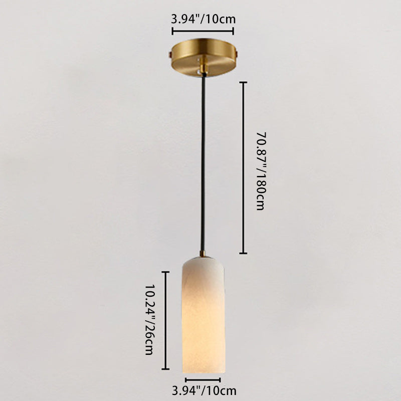 Zeitgenössische Luxus Säulenstein Glas LED Pendelleuchte für Wohnzimmer 