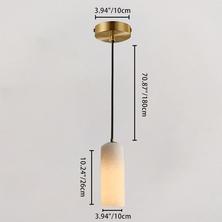 Zeitgenössische Luxus Säulenstein Glas LED Pendelleuchte für Wohnzimmer 