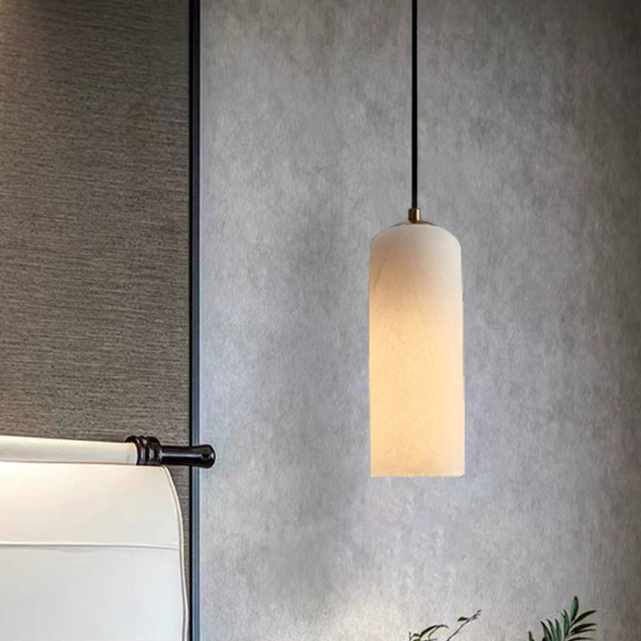 Zeitgenössische Luxus Säulenstein Glas LED Pendelleuchte für Wohnzimmer 