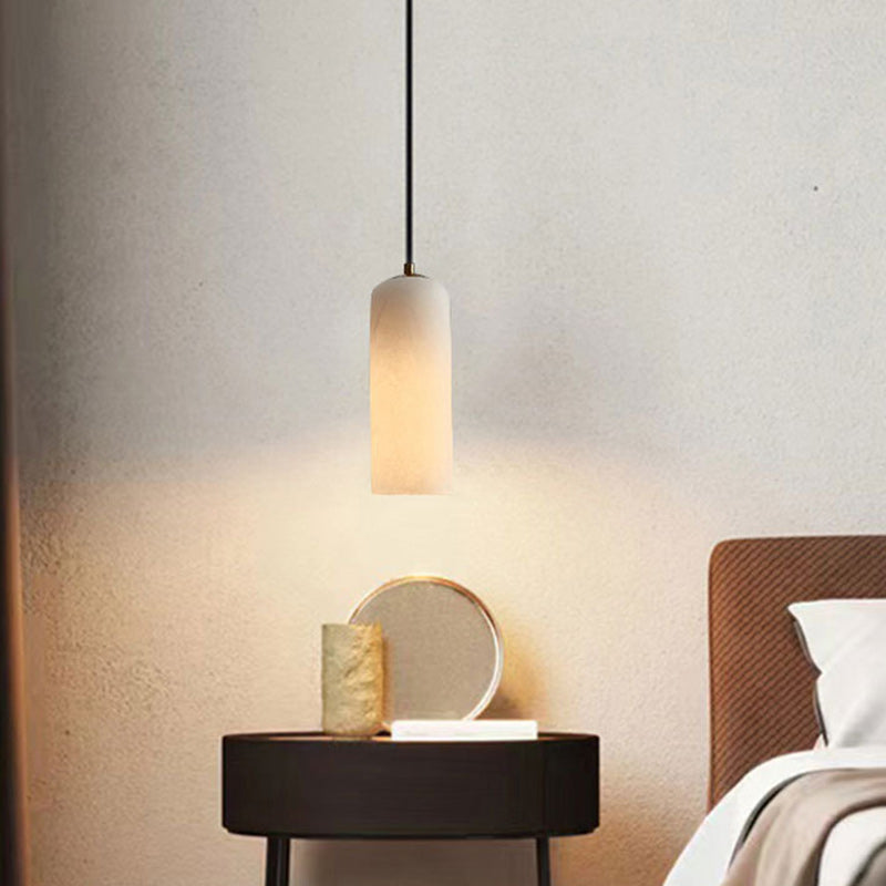 Zeitgenössische Luxus Säulenstein Glas LED Pendelleuchte für Wohnzimmer 
