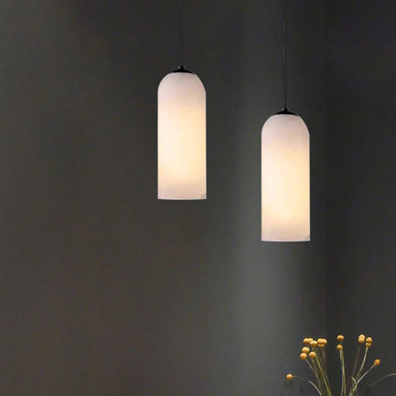 Zeitgenössische Luxus Säulenstein Glas LED Pendelleuchte für Wohnzimmer 