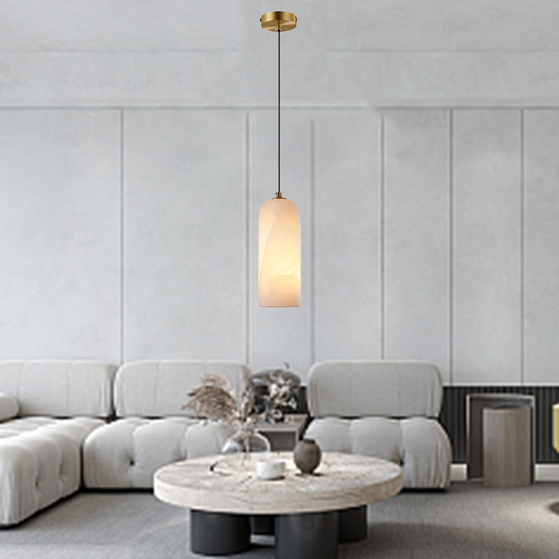Zeitgenössische Luxus Säulenstein Glas LED Pendelleuchte für Wohnzimmer 