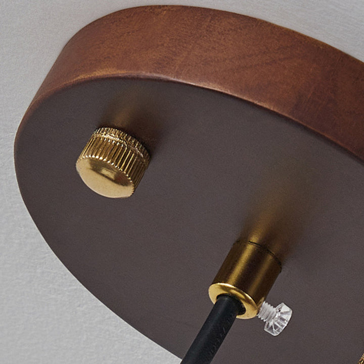 Suspension en bois et verre en forme de dôme nordique contemporain à 1 lumière pour salon 