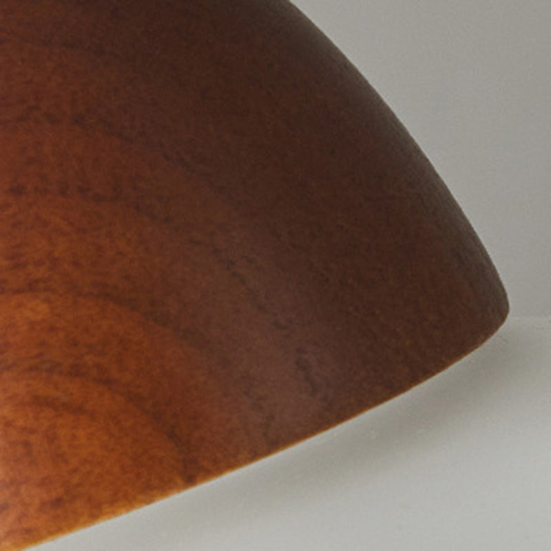 Suspension en bois et verre en forme de dôme nordique contemporain à 1 lumière pour salon 