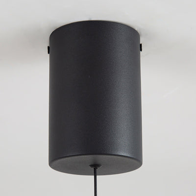 Suspension lumineuse contemporaine en fer rond industriel avec verre à 1 lumière pour salon 