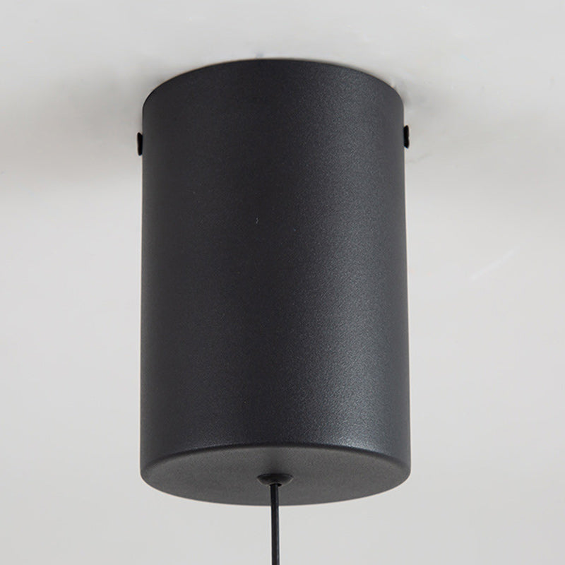 Suspension lumineuse contemporaine en fer rond industriel avec verre à 1 lumière pour salon 