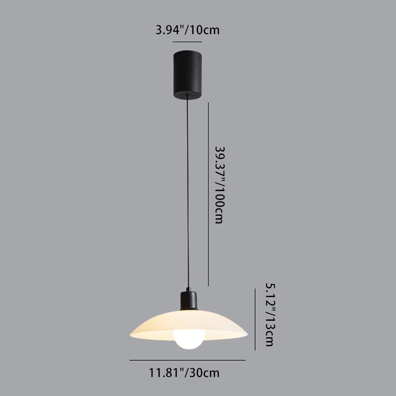 Suspension lumineuse contemporaine en fer rond industriel avec verre à 1 lumière pour salon 