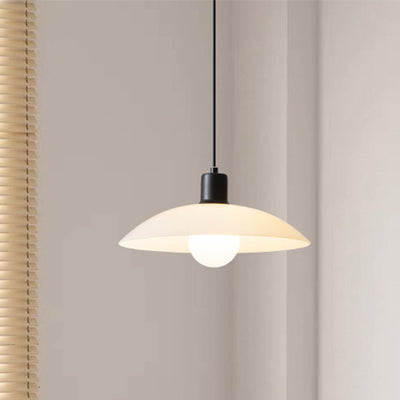 Suspension lumineuse contemporaine en fer rond industriel avec verre à 1 lumière pour salon 