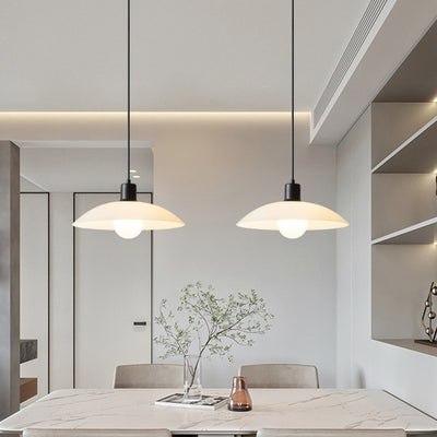 Suspension lumineuse contemporaine en fer rond industriel avec verre à 1 lumière pour salon 