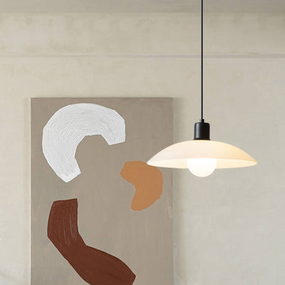 Suspension lumineuse contemporaine en fer rond industriel avec verre à 1 lumière pour salon 