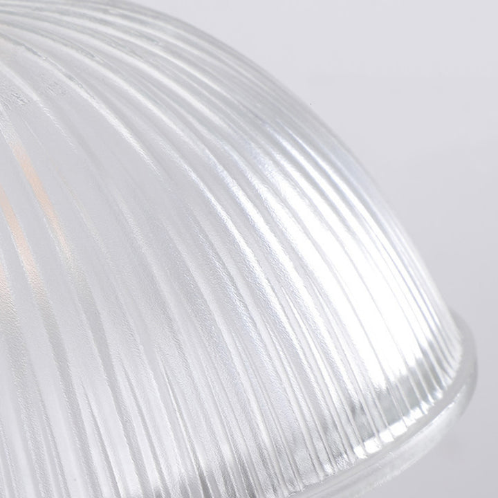 Contemporary Nordic Dome Wood Glass 1-Light Pendant Light For Living Room