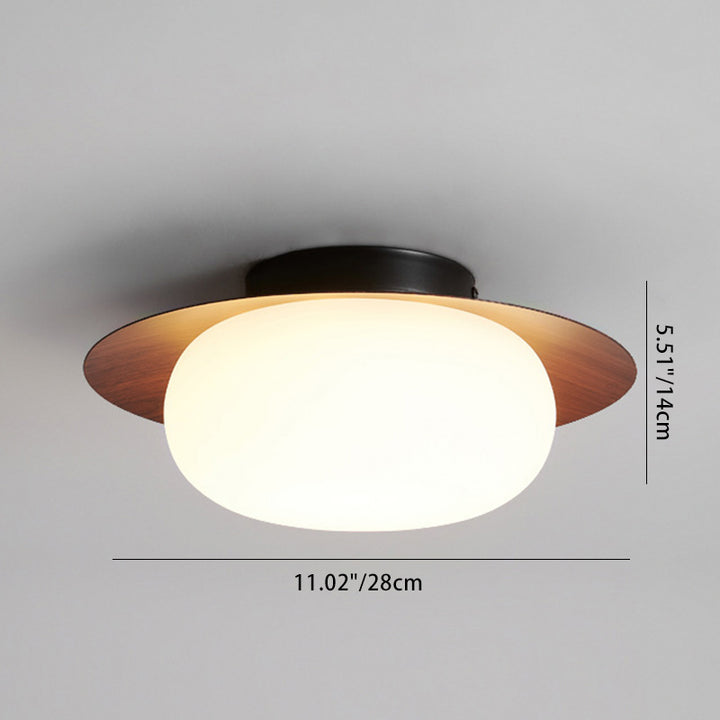 Luz de techo LED de montaje semiempotrado de plástico de hierro redondo japonés tradicional para sala de estar 