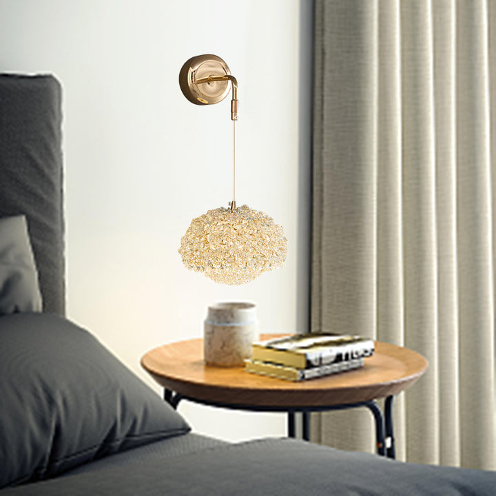 Applique murale contemporaine de luxe ovale en aluminium avec cristal 1 lumière pour salon 