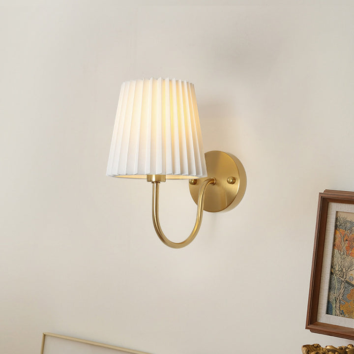 Lámpara de Aplique de Pared de 1 Luz con Tambor de Tela de Hierro Retro Contemporáneo para Sala de Estar 