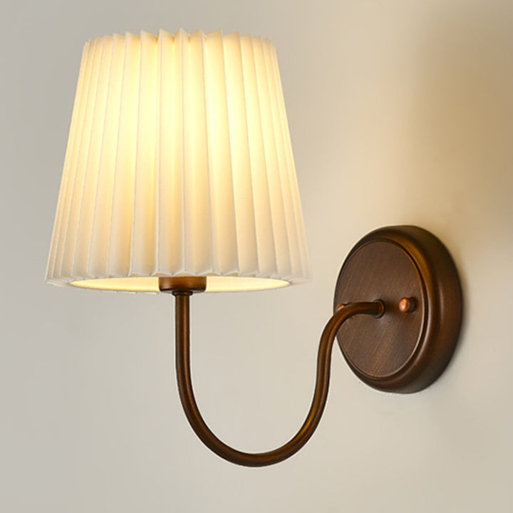 Lámpara de Aplique de Pared de 1 Luz con Tambor de Tela de Hierro Retro Contemporáneo para Sala de Estar 