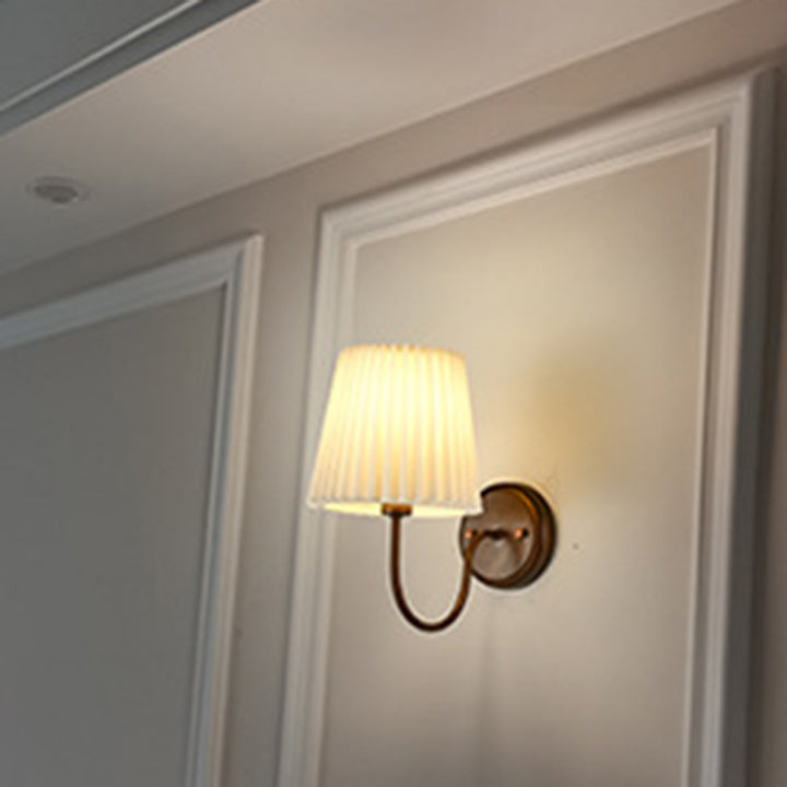 Lámpara de Aplique de Pared de 1 Luz con Tambor de Tela de Hierro Retro Contemporáneo para Sala de Estar 